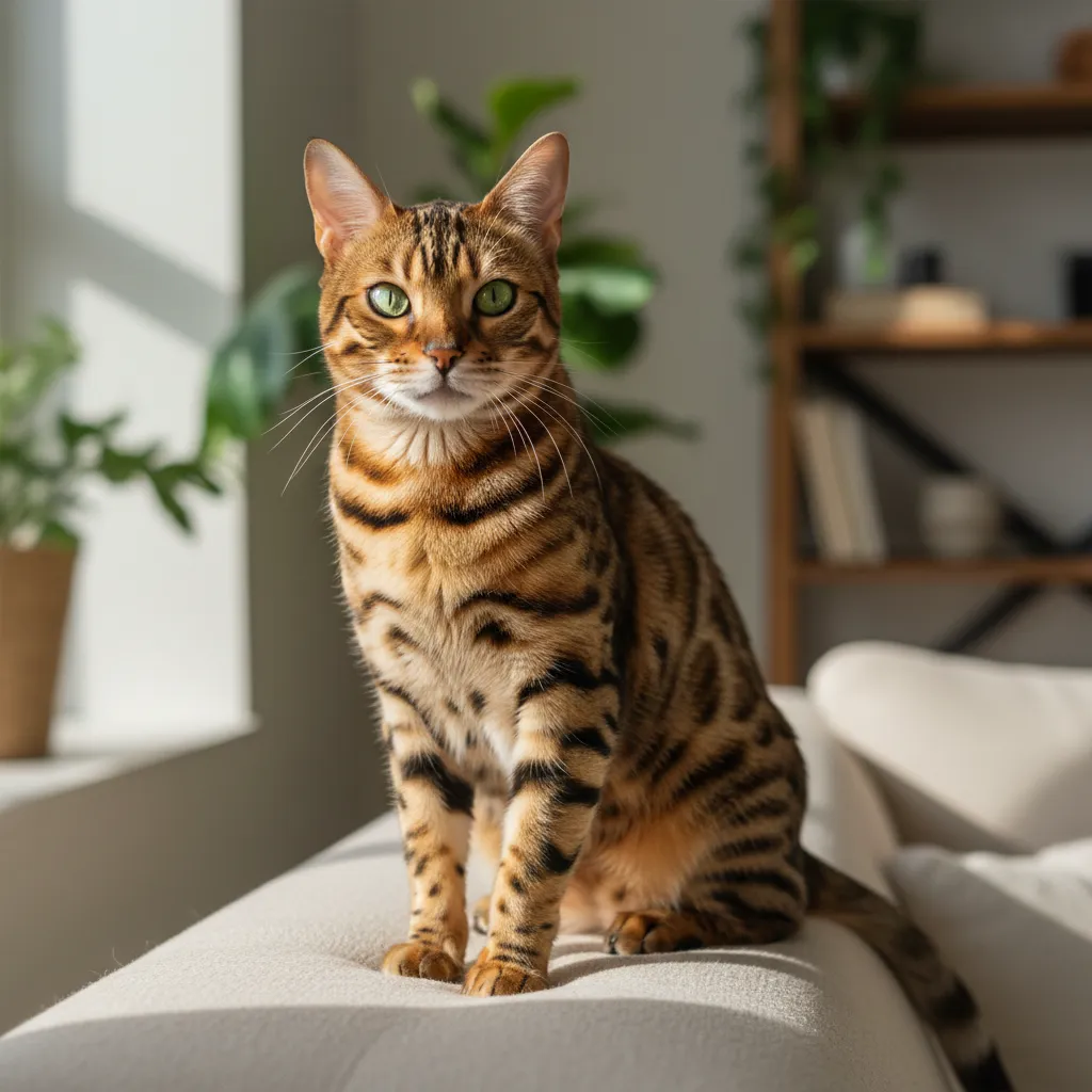 Бенгальская кошка с окрасом 