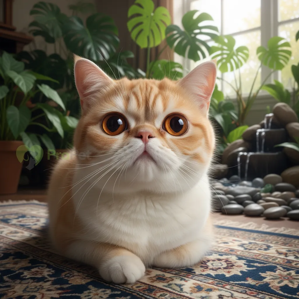 Экзотическая кошка с крупными круглыми глазами