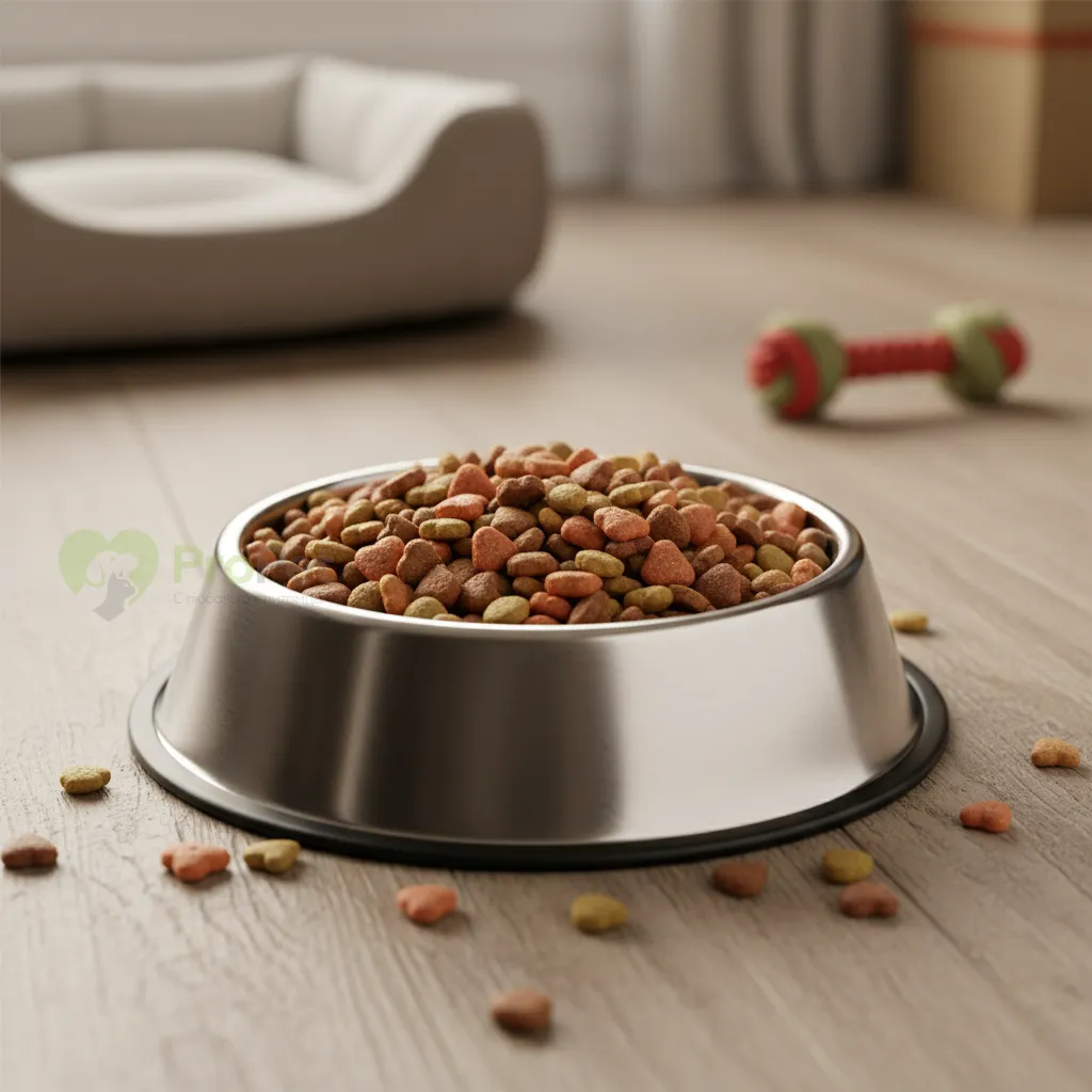 Миска с сухим кормом для собак
