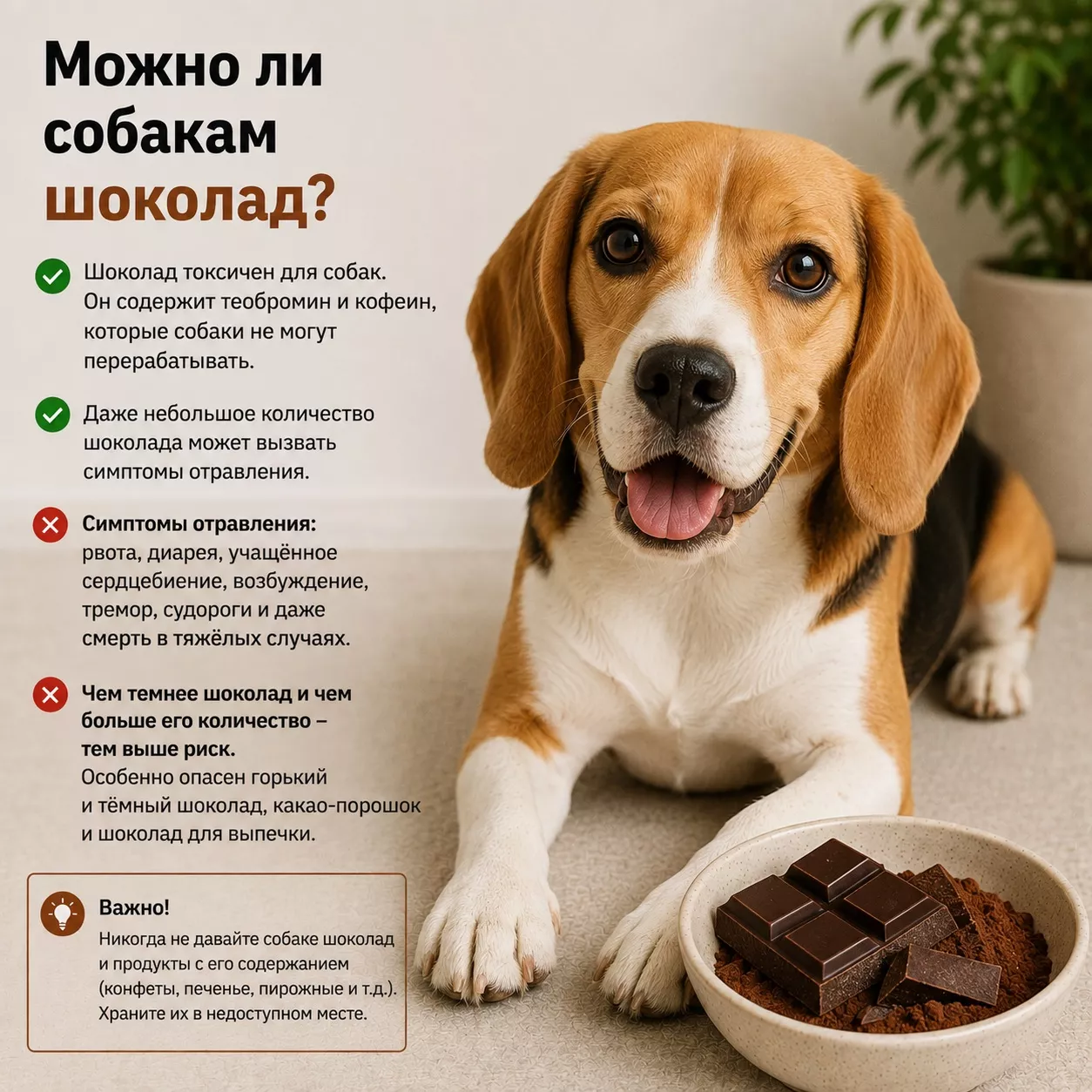 Можно ли собаке шоколад