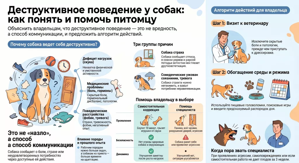Как справиться с деструктивным поведением у взрослых собак