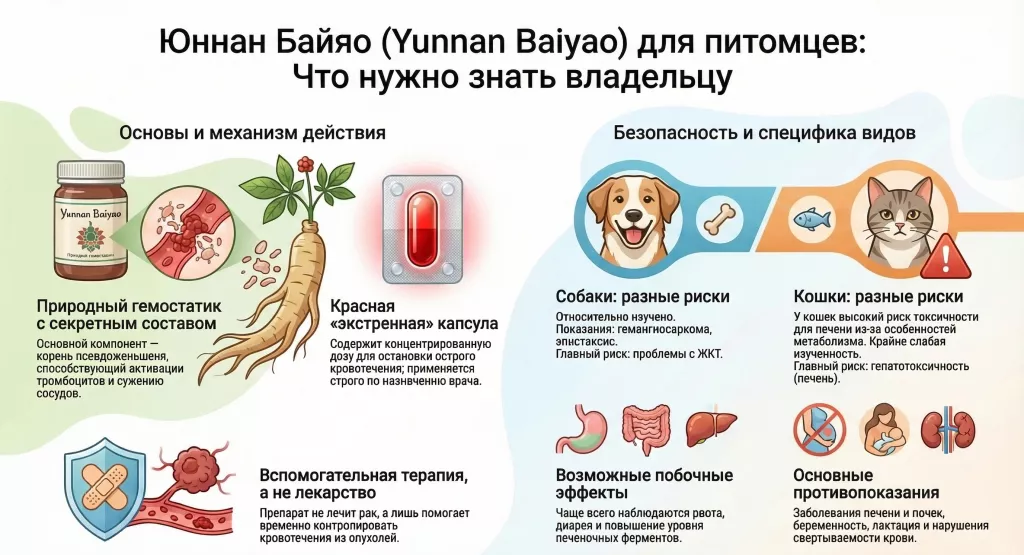Юннан Байяо (Yunnan Baiyao) для собак и кошек: природный кровоостанавливающий препарат.