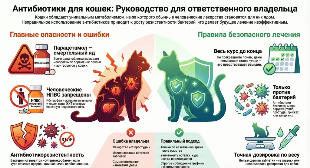 Новейшие рекомендации по применению антибиотиков у кошек.