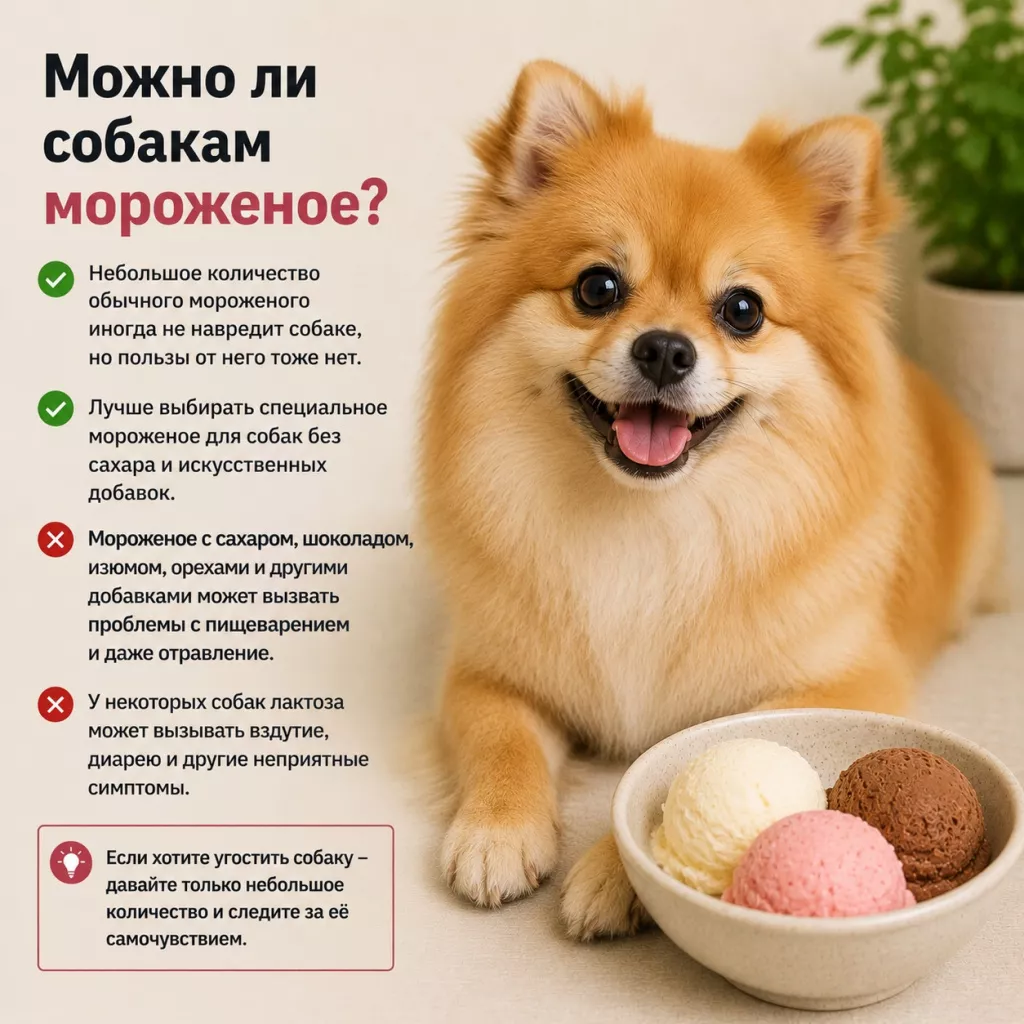 Можно ли собаке мороженое