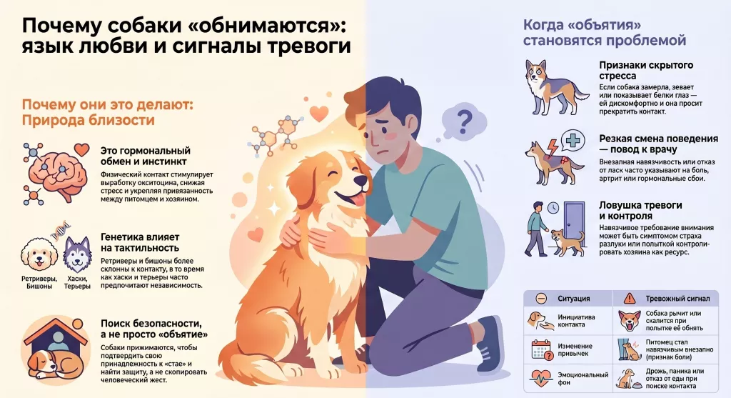 Почему собаки любят обниматься